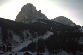 Webcam auf die Piste Saslong und den Langkofel