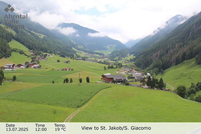 Webcam im Ahrntal Richtung Sankt Peter