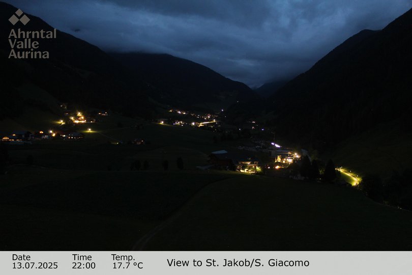 Webcam im Ahrntal Richtung Sankt Peter