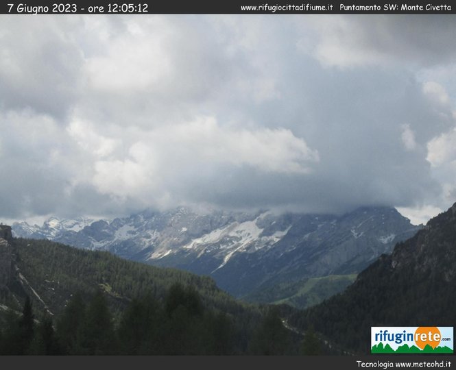 Webcam der Berghütte Città di Fiume auf den Berg Civetta
