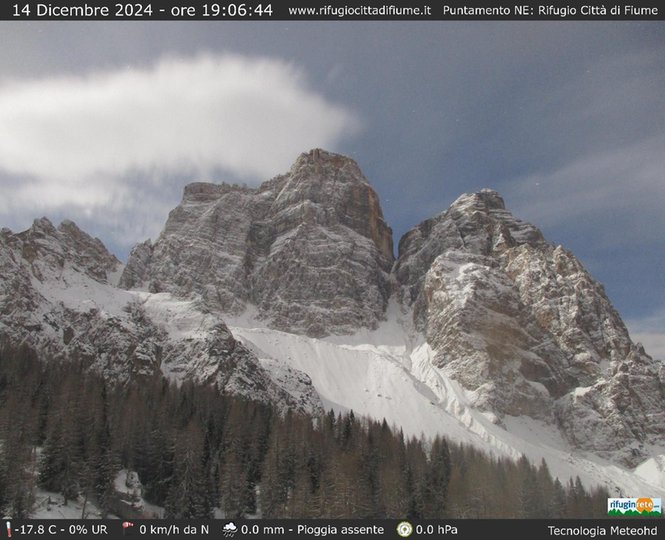 Webcam von der Berghütte Città di Fiume auf den Berg Pelmo