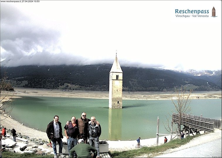 Webcam auf den Kirchturm im Reschensee
