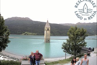 Webcam on the steeple of Lake Reschen