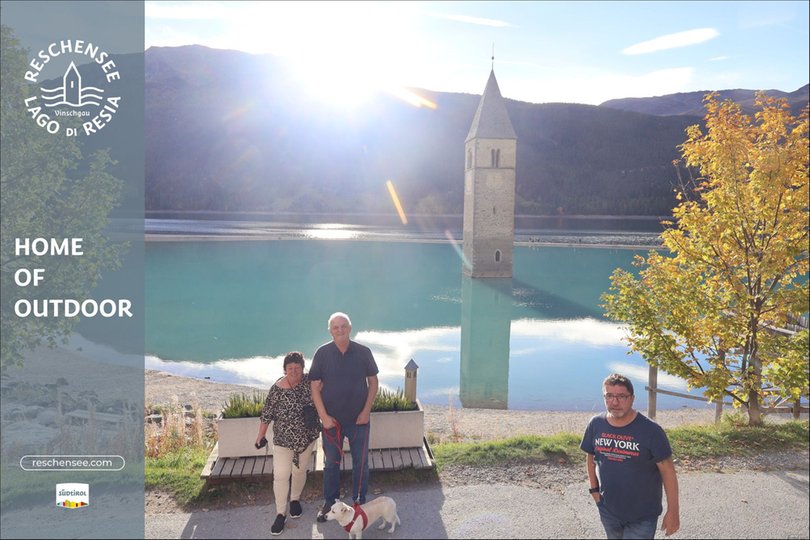 Webcam on the steeple of Lake Reschen
