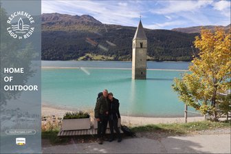 Webcam on the steeple of Lake Reschen