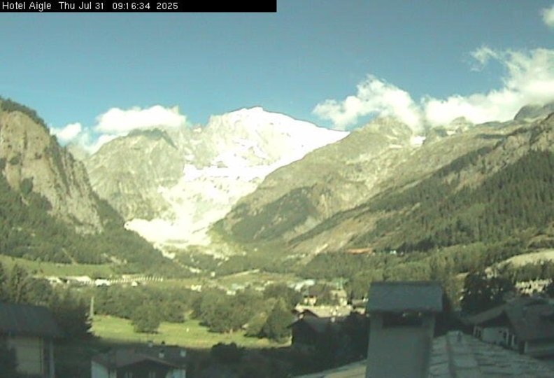 Webcam von Courmayeur zum Mont Blanc