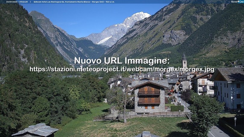 Webcam from Morgex towards the Mont Blanc