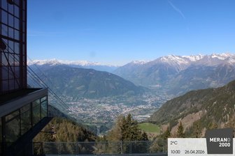 Webcam da Merano 2000 sulla città di Merano