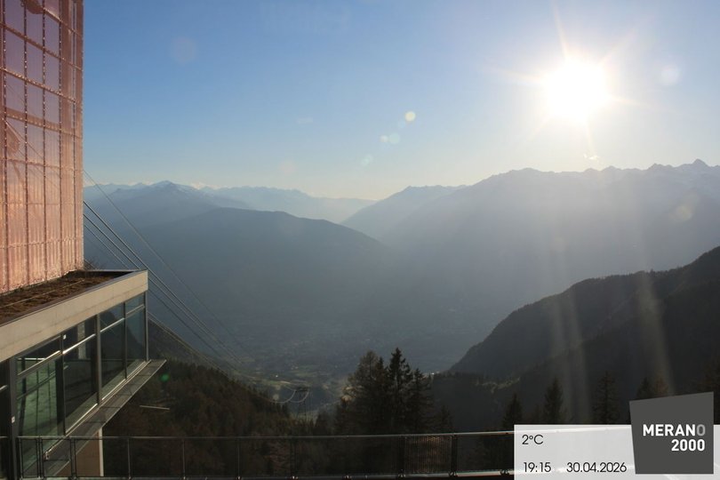 Webcam da Merano 2000 sulla città di Merano