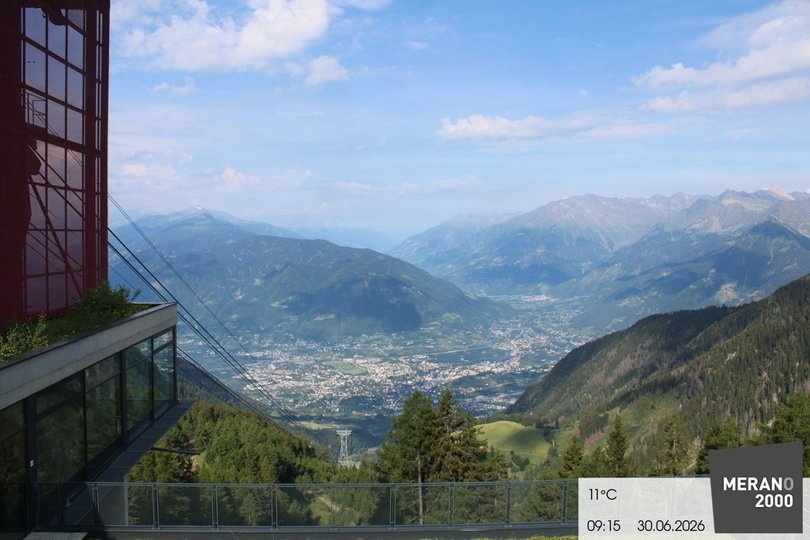 Webcam von Meran 2000 auf die Stadt Meran