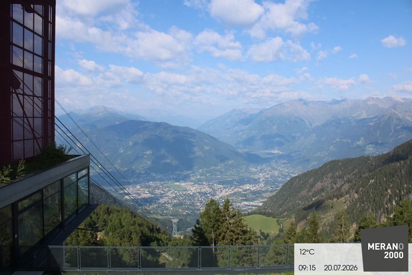 Webcam da Merano 2000 sulla città di Merano
