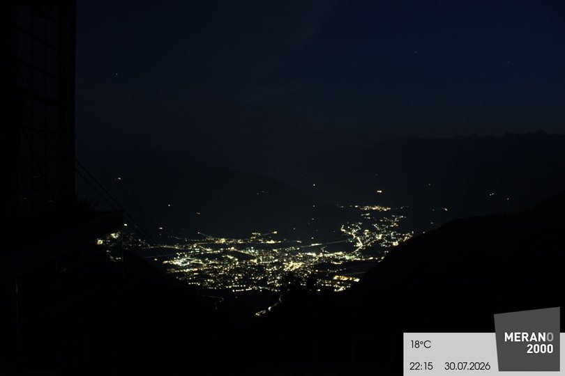 Webcam da Merano 2000 sulla città di Merano