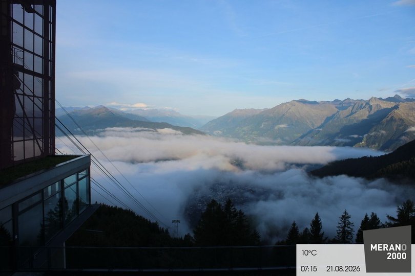 Webcam von Meran 2000 auf die Stadt Meran