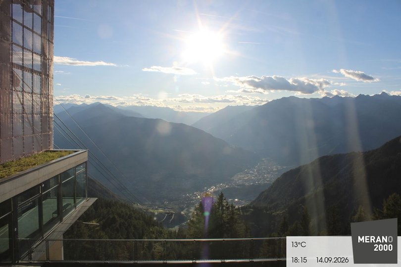 Webcam da Merano 2000 sulla città di Merano
