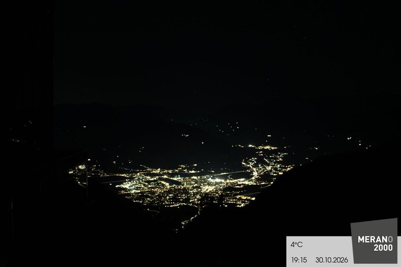 Webcam da Merano 2000 sulla città di Merano