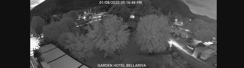Webcam towards the beach of Lake Molveno / Molvenosee