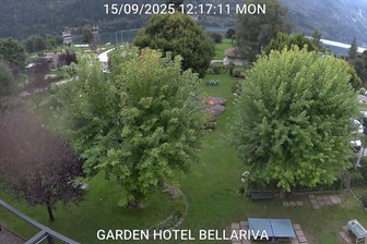 Webcam towards the beach of Lake Molveno / Molvenosee