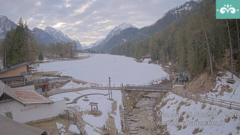 Webcam in St. Vigil in Richtung Fanes-Sennes-Prags