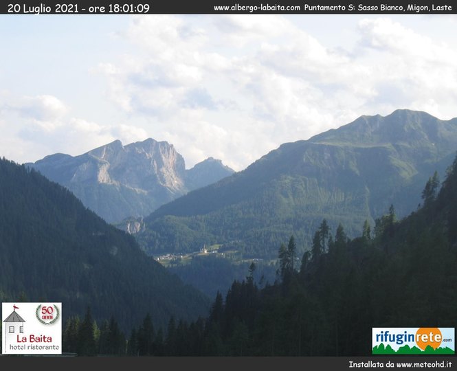 Webcam da Cernadoi verso il Sasso Bianco