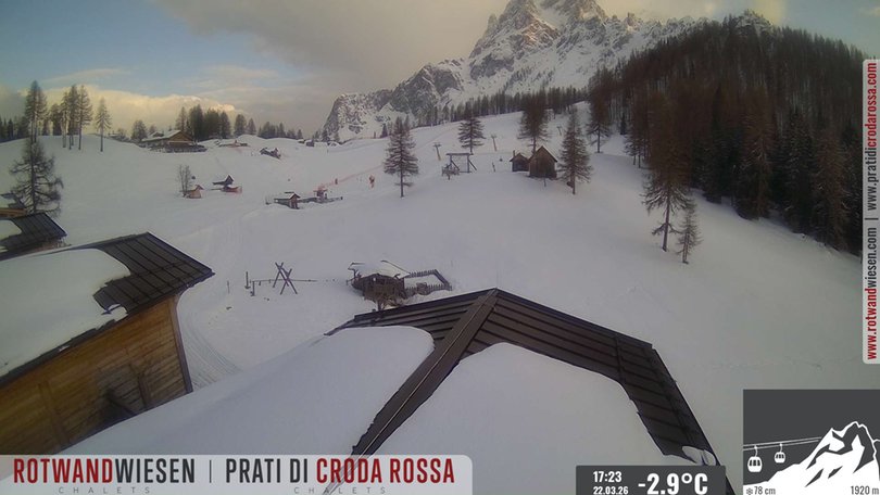 Webcam auf die Rotwandwiesen im Gebiet Drei-Zinnen/Tre Cime Dolomiti