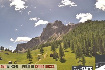 Webcam sui Prati di Croda Rossa nel comprensorio Tre Cime/Drei-Zinnen Dolomiti