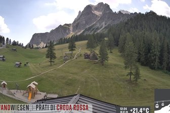 Webcam sui Prati di Croda Rossa nel comprensorio Tre Cime/Drei-Zinnen Dolomiti